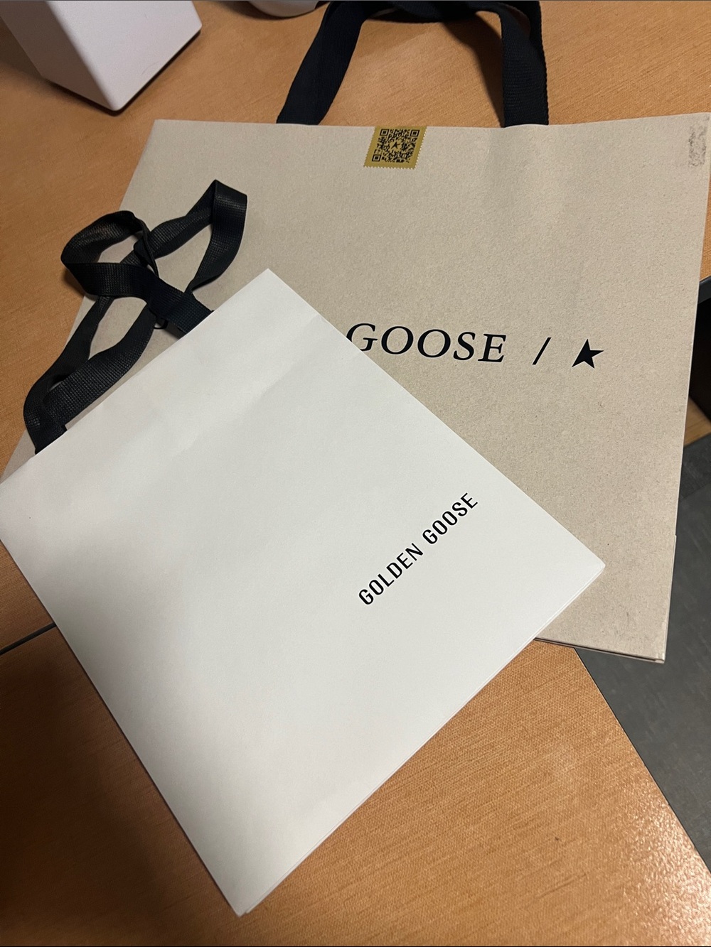 Bundle of two Golden Goose branded tote shopping bags
